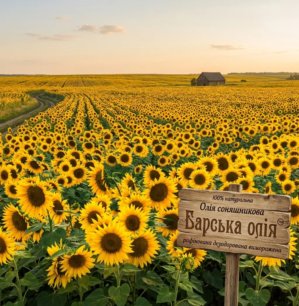 Поле соняшника — сировина для олії Барська